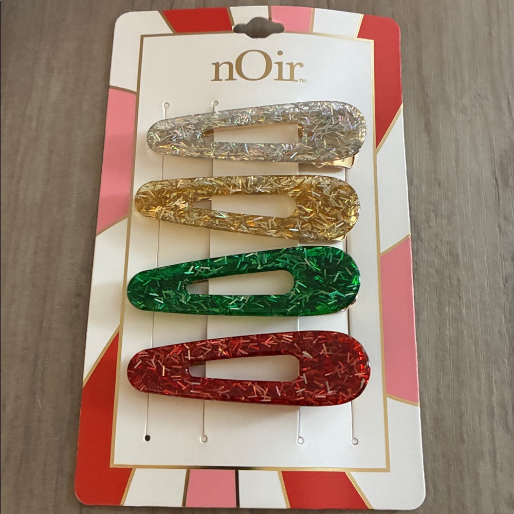 nOir Holiday Hair Clips